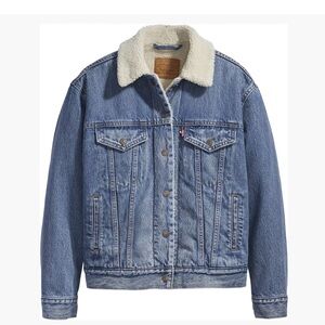 Levi’s Denim Sherpa Ex Boyfriend Trucker Jacket